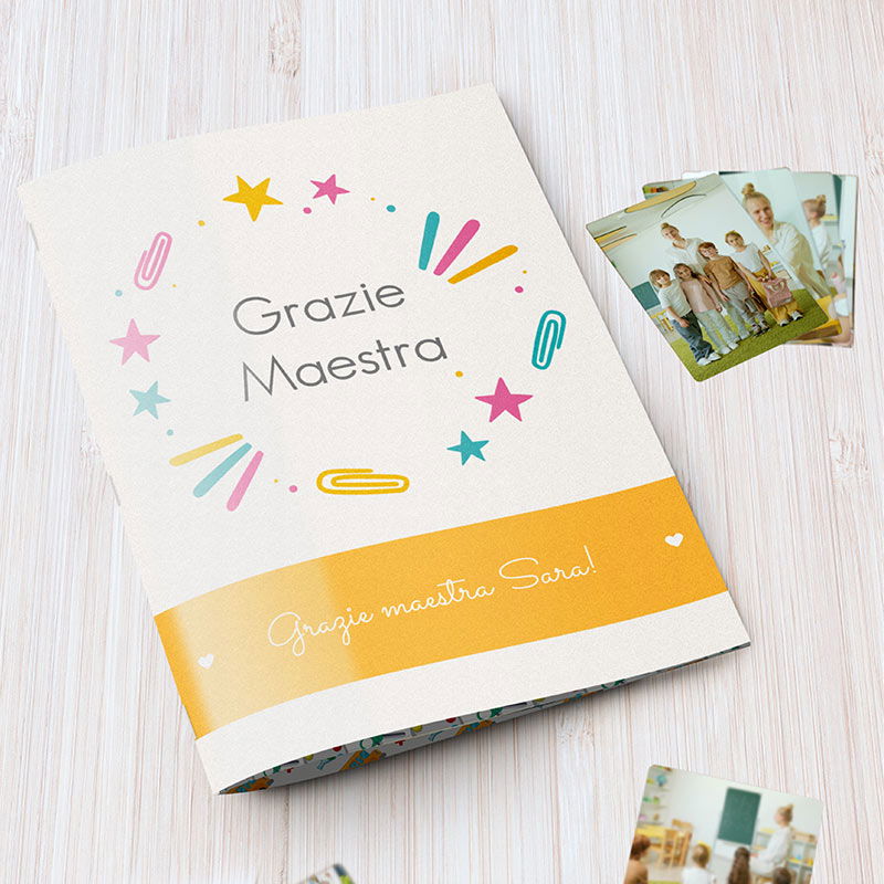 Album figurine personalizzato Grazie Maestra
